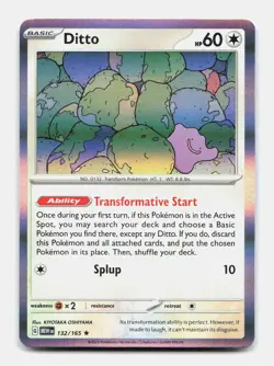 Ditto 132/165 Rare MEW 151 Pokemon Holo NM/M - Image 1