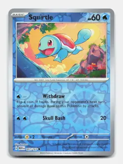 Squirtle 007/165 Common MEW 151 Pokemon Reverse Holo NM/M - Image 1