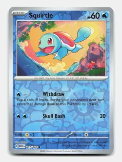 Squirtle 007/165 Common MEW 151 Pokemon Reverse Holo NM/M - Image 1