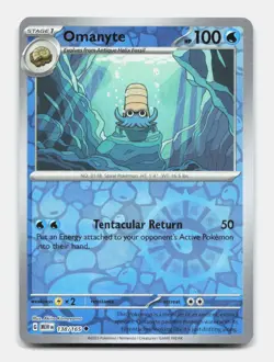 Omanyte 138/165 Uncommon MEW 151 Pokemon Reverse Holo NM/M - Image 1