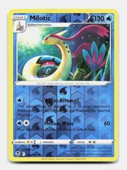 Milotic 040/195 Rare SIT Silver Tempest Pokemon Reverse Holo NM - Image 1