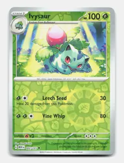 Ivysaur 002/165 Uncommon MEW 151 Pokemon Reverse Holo NM/M - Image 1