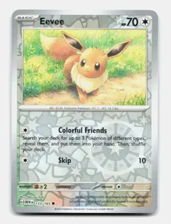 Eevee 133/165 Common MEW 151 Pokemon Reverse Holo NM/M - Image 1