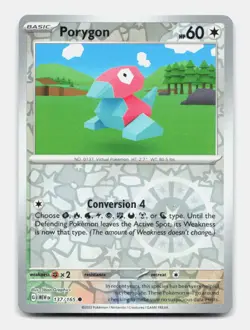 Porygon 137/165 Common MEW 151 Pokemon Reverse Holo NM/M - Image 1