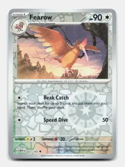 Fearow 022/165 Uncommon MEW 151 Pokemon Reverse Holo NM/M - Image 1