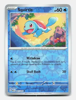 Squirtle 007/165 Common MEW 151 Pokemon Reverse Holo NM/M - Image 1