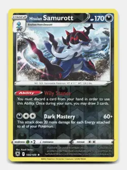 Hisuian Samurott 100/189 Rare ASR Astral Radiance Holo Pokemon Reverse Holo NM/M - Image 1