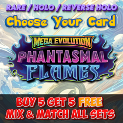 Phantasmal Flames Rare, Holo & Reverse Holo Mega Evolution Pokemon Cards Singles - Image 1