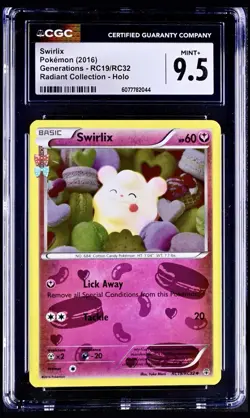 Pokemon 2016 Radiant Collection XY Generations Swirlix RC19 Holo CGC 9.5 POP 2 - Image 1