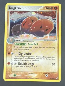 Pokemon TCG DUGTRIO 5/100 Holofoil & Deck Excl. EX Crystal Guardians 2006 NM - Image 1