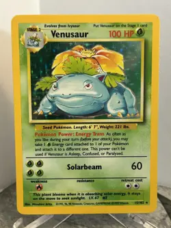 Venusaur 15/102 Base Set Holo Rare Pokemon - Image 1