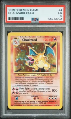 1999 POKEMON GAME #4 CHARIZARD-HOLO PSA 5 - Image 1
