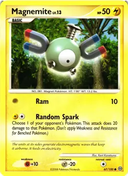 Pokemon TCG Magnemite 67/100 Common Stormfront LP - Image 1