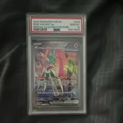 2023 Pokemon TCG Iron Valiant ex 249/182 Paradox Rift SIR Holo PSA 10 - Image 1