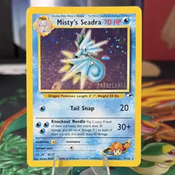 Misty's Seadra Prerelease Holo Promo Wotc Promo 009/132 Pokemon TCG STAMPED - Image 1
