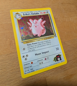 Wizards of the Coast Pokemon TCG Erika's Clefable Gym Heroes Holo Rare 3/132 - Image 1