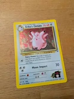 Wizards of the Coast Pokemon TCG Erika's Clefable Gym Heroes Holo Rare 3/132 - Image 2