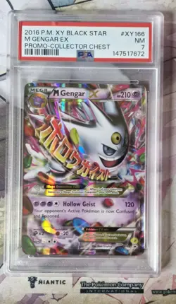 Pokemon 2016 XY Black Star Promo Collector Chest #XY166 M Gengar EX PSA 7 - Image 1