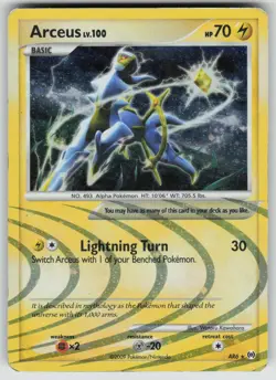 Arceus (AR6) AR6 Holo Holo Rare Arceus Pokemon Heavily Played - Image 1