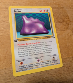 Wizards of the Coast Pokemon TCG Ditto Fossil Rare 18/62 Unlimited 50 HP EN 1999 - Image 1