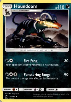 Houndoom 59/111 SM - Crimson Invasion Pokemon Card TCG - Image 1
