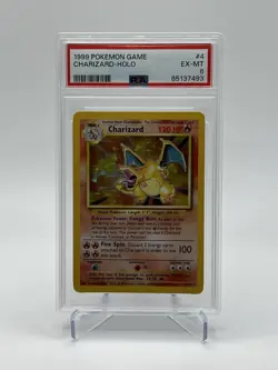 Charizard #4/102 Holo Rare 1999 Pokemon Base Set PSA 6 - Image 1