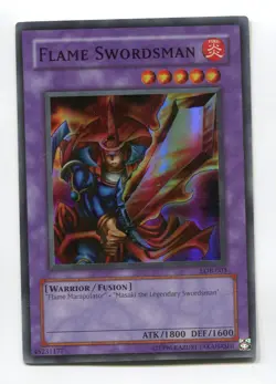 Yu-Gi-Oh! Excellent Flame Swordsman Super Rare LOB-E003 englisch Schwertkampfer - Image 1