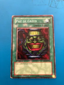 YUGIOH Common Pot Of Greed SD1-EN015 1st Edition PLAYED - Image 1