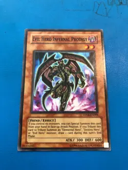 YUGIOH Super Rare Evil Hero Infernal Prodigy DP06-EN008 PLAYED - Image 1
