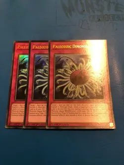 YUGIOH 3x Ultra Rare Paleozoic Dinomischus DUOV-EN098 1st Edition - Image 1