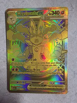 Pokemon TCG Mega Lucario EX 188/132 Me01 Mega Evolution Full Art Holo 340 - Image 1