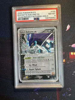 Pokemon TCG Team Rocket Suicune ex Team rocket returns Ultra rare 105/109 PSA 8 - Image 1
