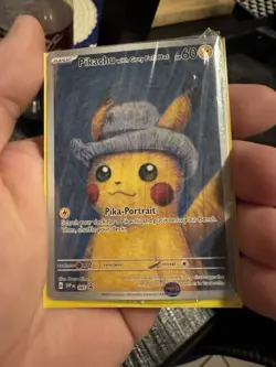 Pokemon TCG Pikachu with Grey Felt Hat SVP 085 Promo Holo Full Art EN 2023 - Image 1