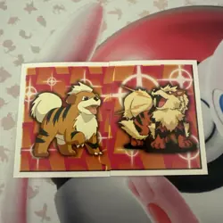 1999 Topps Merlin Pokemon Stickers Growlithe, Arcanine, Vintage - Image 1