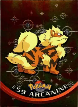 1999 Topps Pokemon TV Animation Series 1 #59 Arcanine Black Topps FoilLogo - Image 1