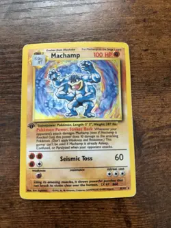 Pokemon TCG Machamp 8/102 Holo Rare 1999 First Edition - Image 2