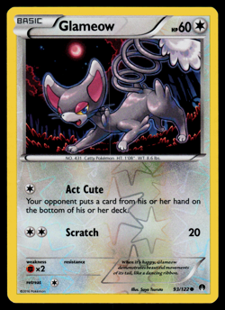 Pokemon - XY - BREAKpoint Glameow 93/122 Reverse Holo - NM - Image 1