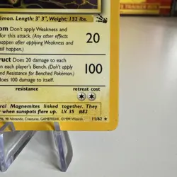 Pokemon TCG Magneton Fossil Holo Card 11/62 Unlimited Rare - Image 4