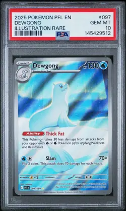 Dewgong 097 Pokemon Phantasmal Flames Illustration Rare PSA 10 GEM MINT Card - Image 1