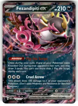 Fezandipiti ex 142/217 Double Rare Ascended Heroes Pokemon Near Mint - Image 1