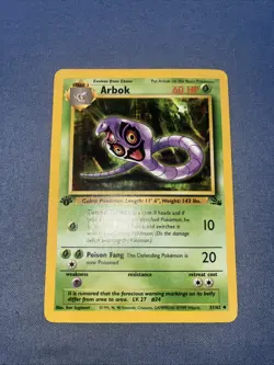 Arbok 31/62 Uncommon Fossil Pokemon 1st Edition LP - Image 2