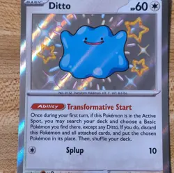 Pokemon Ditto 201/091 SV Paldean Fates Shiny Rare Basic Holo 60 HP Eng - Image 1