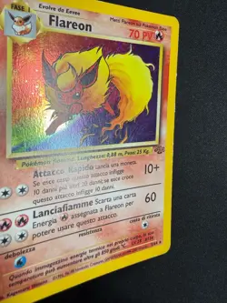 Pokemon Flareon 3/64 Jungle Rara Holo Unlimited Wizards ITA Carte Vintage - Image 3