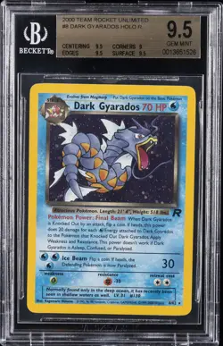 2000 POKEMON TEAM ROCKET UNLIMITED HOLO #8 DARK GYARADOS BGS 9.5 - Image 1