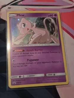 Pokemon Mew TCG SM215 Black Star Promo Holo Rare Card Near Mint Condition - Image 1