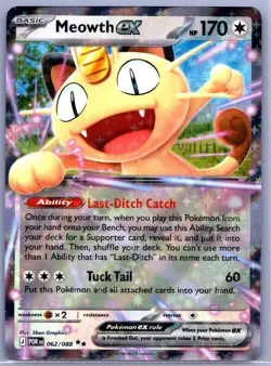 Meowth ex 062/088 Pokemon Double Rare Perfect Order Near Mint - Image 1