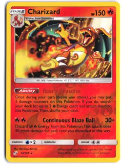 Charizard 14/181 Rare Team Up Pokemon Reverse Holo - Image 1
