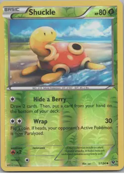 Shuckle 1/124 Uncommon Fates Collide Pokemon Reverse Holo Near Mint - Image 1