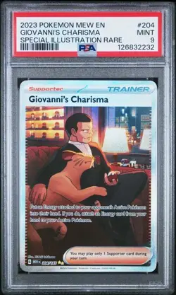 GIOVANNI'S CHARISMA 151 Special Illustration Rare #204 PSA 9 Pokemon - Image 1