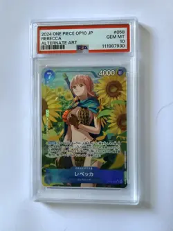 PSA 10 Rebecca SR Parallel OP10-058 Royal Blood One Piece Card Japanese - Image 1